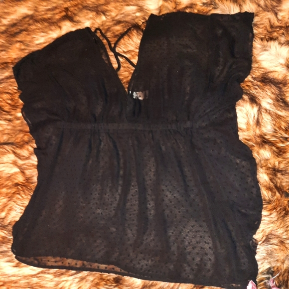 Time and Tru / Black 1x Top / Bathing suit Baby doll/ Shear - Picture 7 of 9
